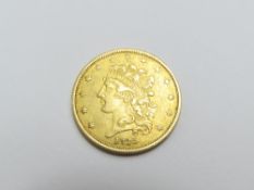 USA - $5 Gold Classic Head 1835, f/vf, 8.3g