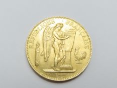 FRANCE - Gold 100 francs 1886, ef, 32.5g