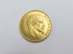 FRANCE - Gold NAPOLEON III 50 francs 1859, ef, 16.1g