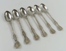 A set of six Victorian silver teaspoons in the Que