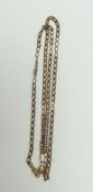 A 9ct gold filed mixed link chain, 54cm long, 7.29