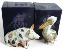 Two Royal Crown Derby paperweights