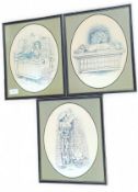 Three 1970s framed prints by Gary Patterson