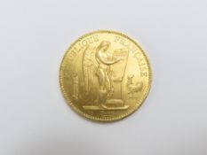 FRANCE - Gold 100 francs 1882, obv with blemish otherwise ef, 32.5g