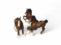 Three Beswick figures, comprising two bay heavy ho