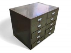 A 20th century green painted metal set of table to