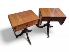 Two identical mahogany drop-leaf tables