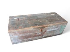 A painted wooden carpenter's chest