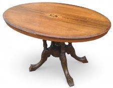 A 19th century mahogany and oval table