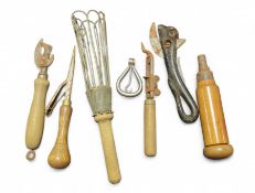A small quantity of early kitchen utensils includi