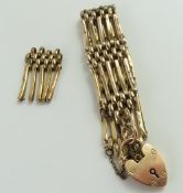 A five bar gate bracelet, with patterned connectin