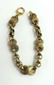 A 19th century fancy link bracelet, the double lin