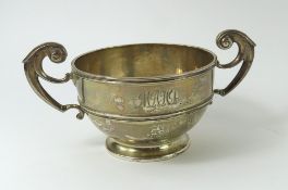A Victorian silver sugar bowl
