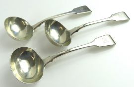 Three Victorian silver ladles