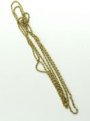 A 19th or early 20th century guard chain, the oval