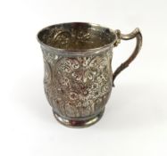 An Edwardian silver christening mug