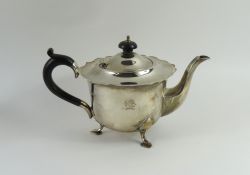 A silver teapot