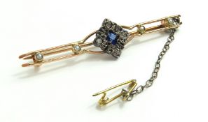 A late 19th or early 20th century bar brooch, the