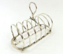 A Victorian silver toast rack