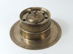 An Edwardian silver inkwell