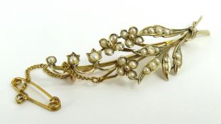 An early 20th century spray brooch, the flowers an