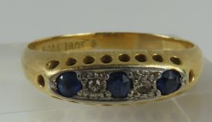 An early 20th century sapphire and diamond five st