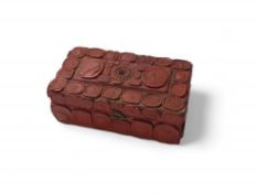 A small 19th Century rectangular sewing box with f