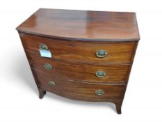 A 19th-century mahogany bow-fronted chest of drawers