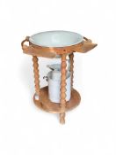 A 20th-century pine wash-basin table