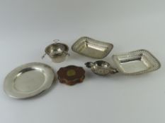 A small collection of mixed silver and plate, comp