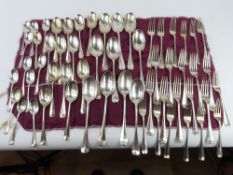 Victorian silver Hanoverian pattern canteen, by Ba