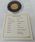 Elizabeth II 2020 gold unc sovereign in wallet
