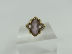 An amethyst and diamond dress ring, the marquise s