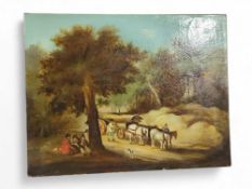 19th Century English School - A Logging Team, oil