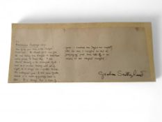 A hand written description of a painting 'Pembroke