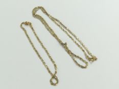 A white and yellow gold plaited chain and bracelet