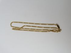 A hollow filed Figaro chain, 80cm long, marked '14