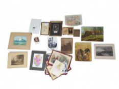 A quantity of mainly unframed, mounted pictures an