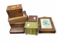 A 19th century inlaid mahogany tea caddy together