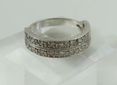 A 20th century diamond two row ring, the twenty-tw