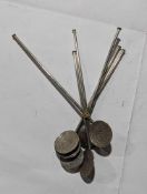 Six sterling silver drinking straws, 2.5 troy oz a