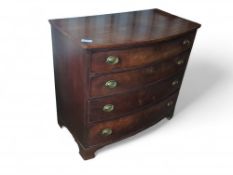 A 19th-century mahogany bow-fronted chest of drawers