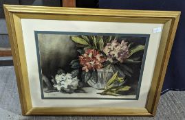 A Dudley (20th Century) - still life Rhododendrons