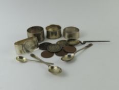 Small collection of mixed silver, comprising four