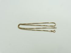 A 9ct gold box link chain, 46cm long, 7.8g gross