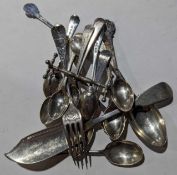 A collection of silver flatware and cutlery, compr