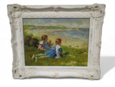 Maria Weber (20th century) - Two young girls on sa
