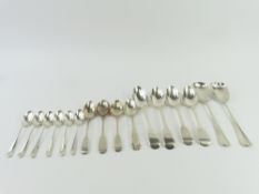 Collection of silver Fiddle and Hanoverian pattern