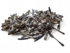 A large collection of silver-plated flatware and c
