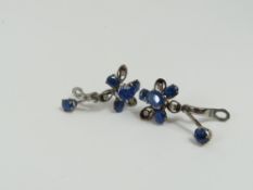A pair of unusual mid-20th century sapphire and di